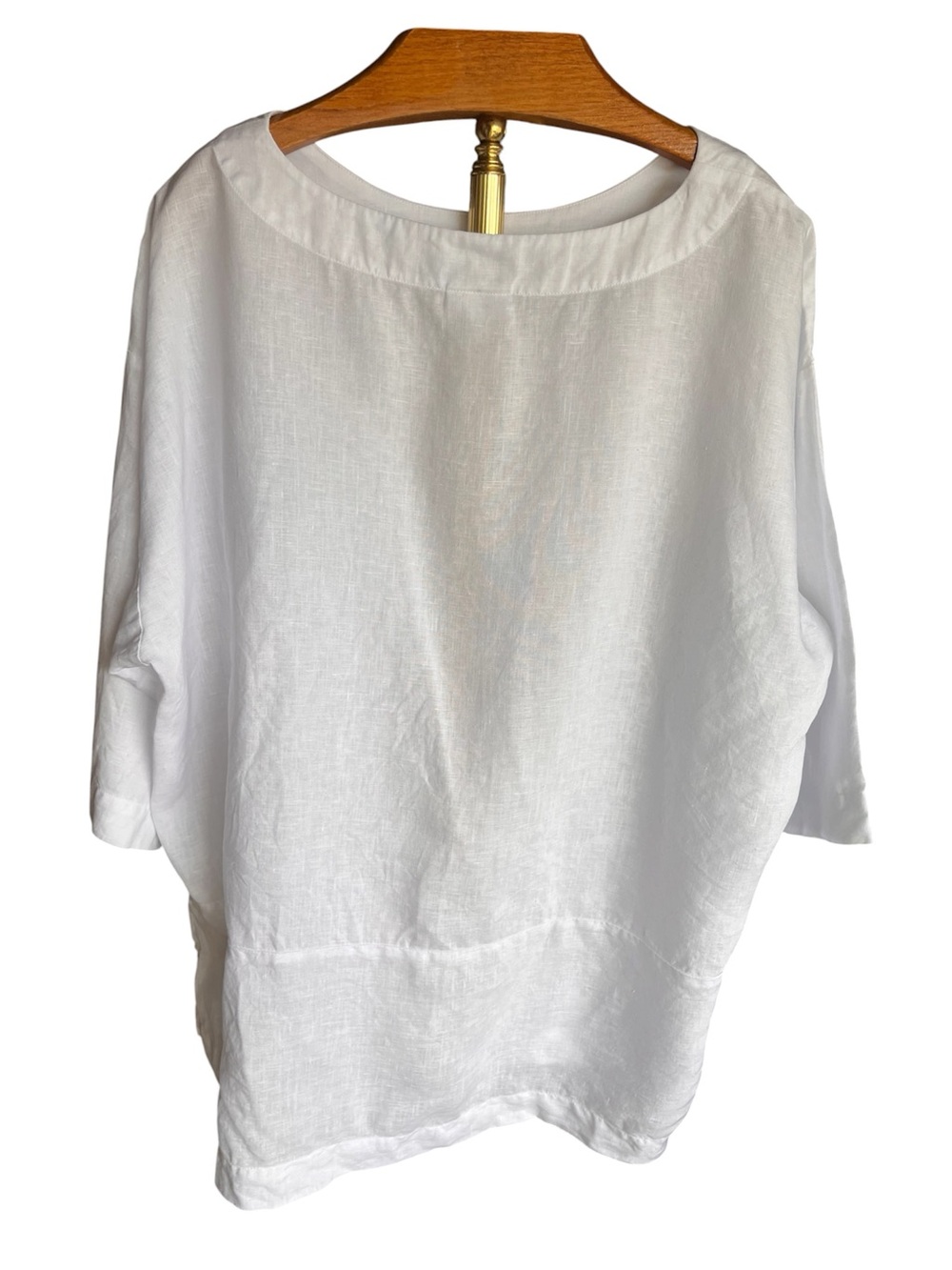 J. Jill PureJill 100% White Linen Boatneck Tunic Half Sleeve 2X - Picture 3 of 9